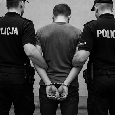 Policja prowadząca skazanego