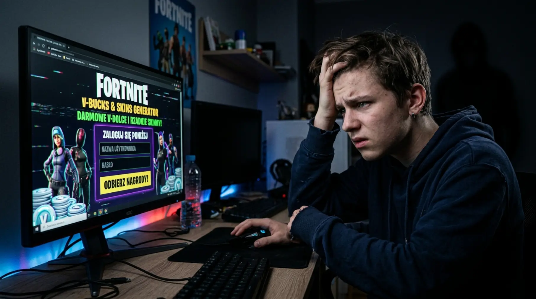 Fortnite oszuści: fałszywe V-dolce, skiny i przejęcia kont graczy
