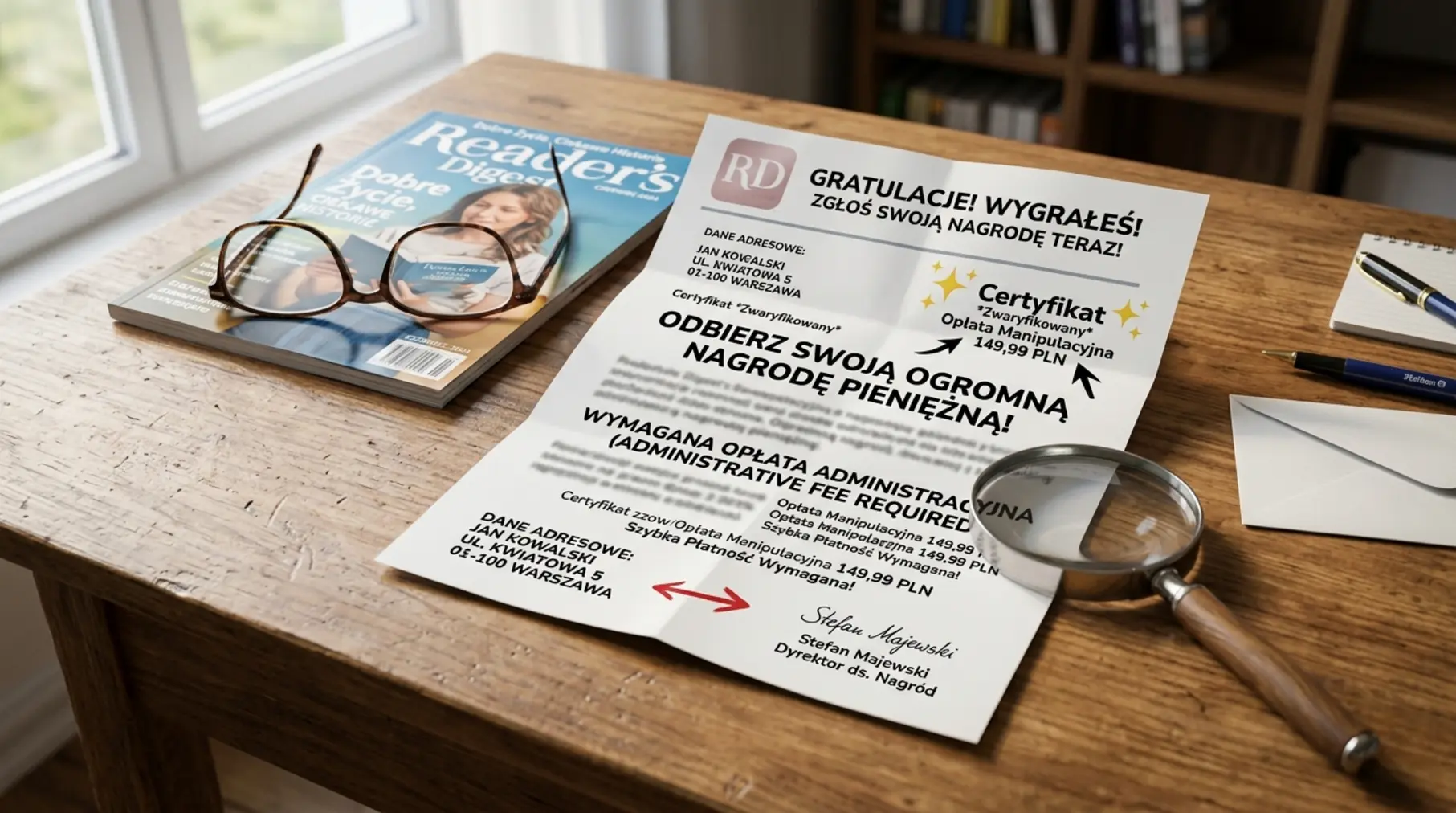 „Reader’s Digest oszustwa” – jak rozpoznać fałszywy list o nagrodzie